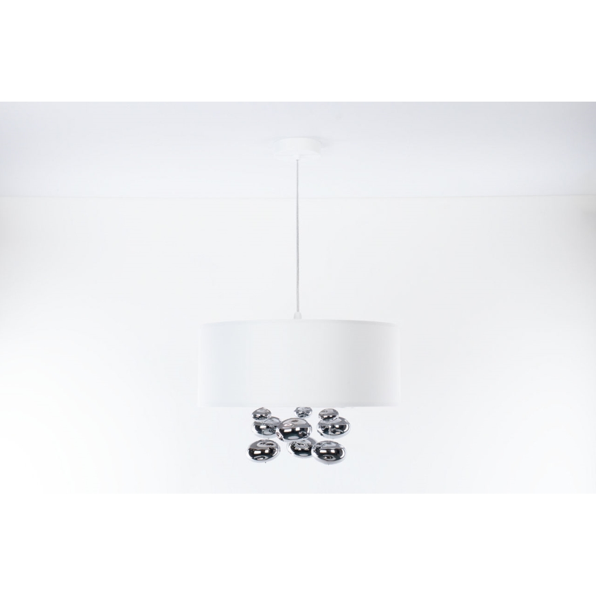Suspension sur câble BUBBLE 1xE27/60W/230V Ø 40 cm blanc