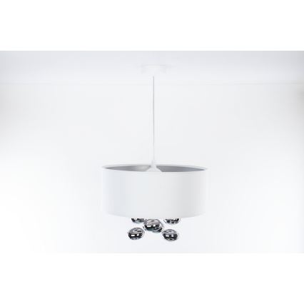 Suspension sur câble BUBBLE 1xE27/60W/230V Ø 40 cm blanc