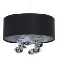 Suspension sur câble BUBBLE 1xE27/60W/230V Ø 40 cm noire