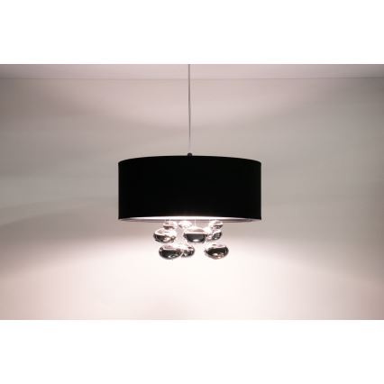 Suspension sur câble BUBBLE 1xE27/60W/230V Ø 40 cm noire