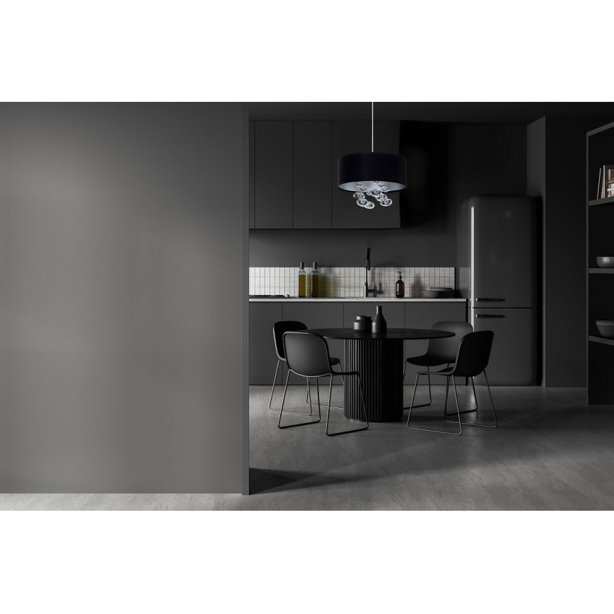 Suspension sur câble BUBBLE 1xE27/60W/230V Ø 40 cm noire