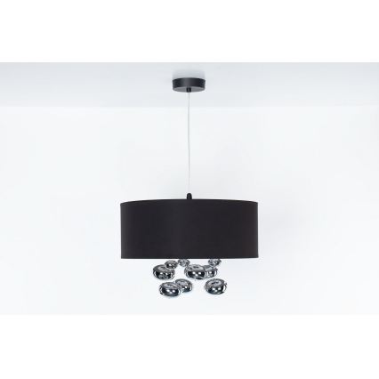 Suspension sur câble BUBBLE 1xE27/60W/230V Ø 40 cm noire