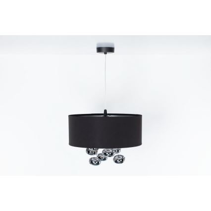 Suspension sur câble BUBBLE 1xE27/60W/230V Ø 40 cm noire