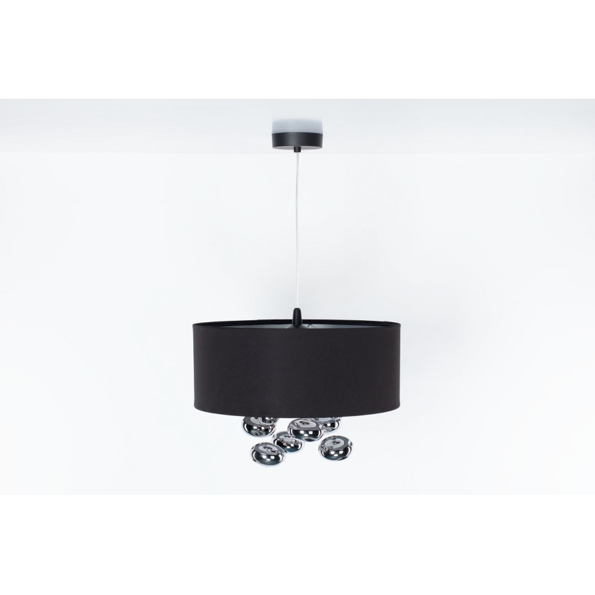 Suspension sur câble BUBBLE 1xE27/60W/230V Ø 40 cm noire