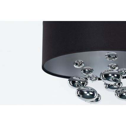 Suspension sur câble BUBBLE 1xE27/60W/230V Ø 40 cm noire