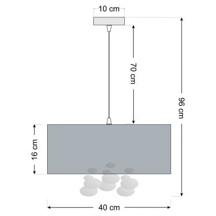 Suspension sur câble BUBBLE 1xE27/60W/230V Ø 40 cm noire