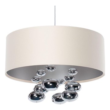 Suspension sur câble BUBBLE 1xE27/60W/230V Ø 50 cm beige