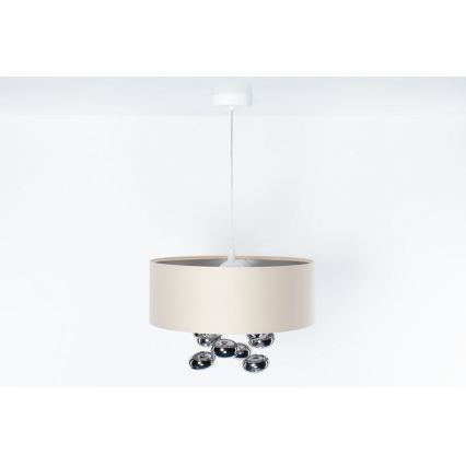 Suspension sur câble BUBBLE 1xE27/60W/230V Ø 50 cm beige