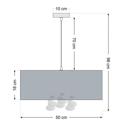 Suspension sur câble BUBBLE 1xE27/60W/230V Ø 50 cm beige