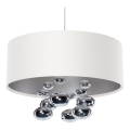 Suspension sur câble BUBBLE 1xE27/60W/230V Ø 50 cm blanche