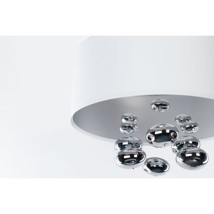 Suspension sur câble BUBBLE 1xE27/60W/230V Ø 50 cm blanche