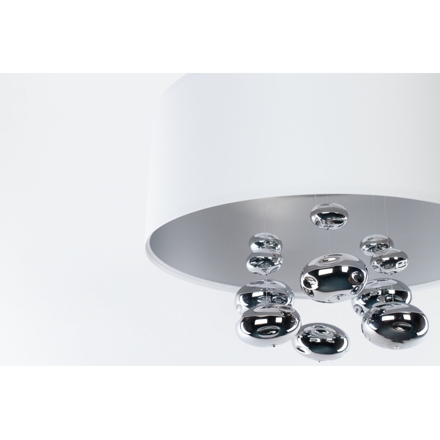 Suspension sur câble BUBBLE 1xE27/60W/230V Ø 50 cm blanche