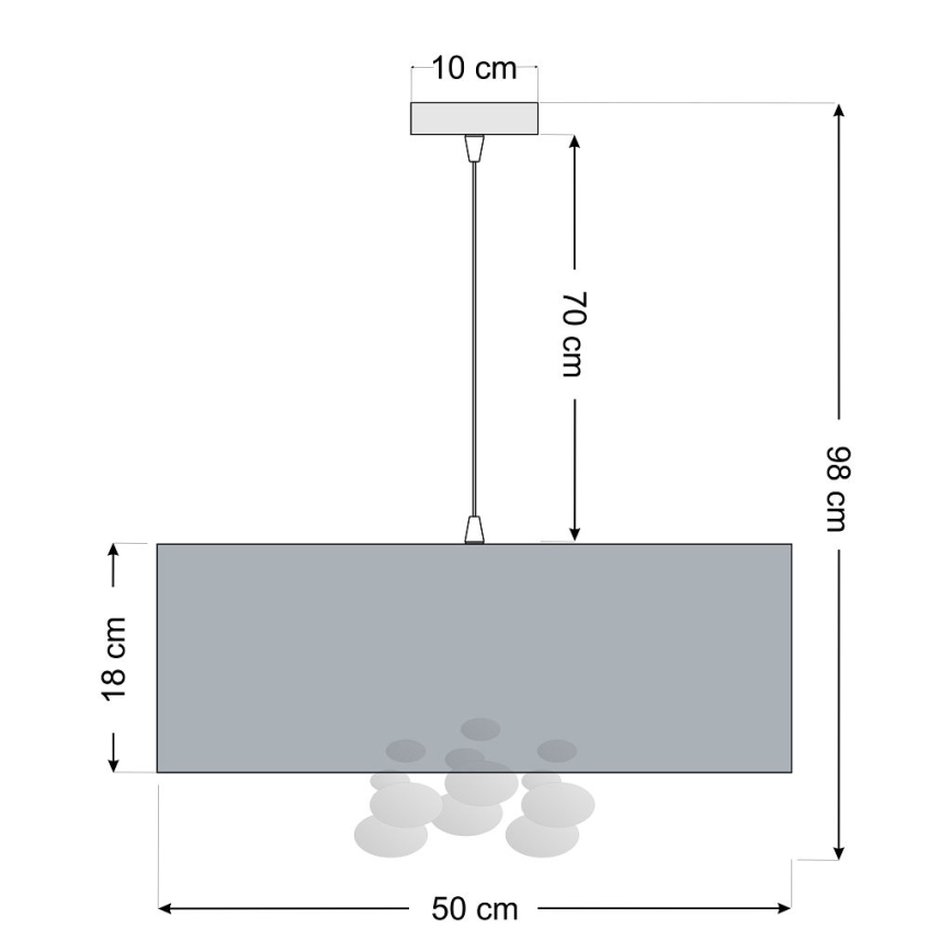 Suspension sur câble BUBBLE 1xE27/60W/230V Ø 50 cm blanche