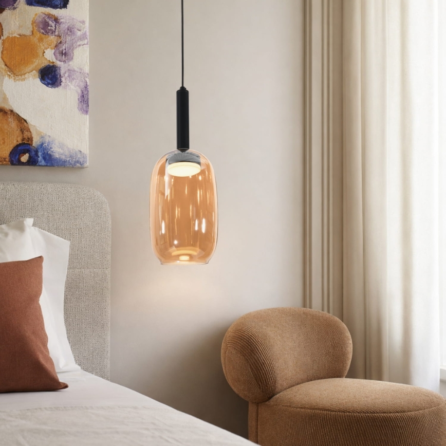 Suspension sur câble BUENO 1xGX53/9W/230V Ø 15 cm brun fumé