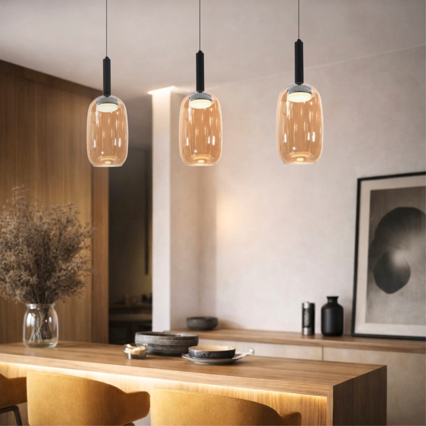 Suspension sur câble BUENO 1xGX53/9W/230V Ø 15 cm brun fumé