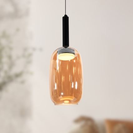 Suspension sur câble BUENO 1xGX53/9W/230V Ø 15 cm brun fumé