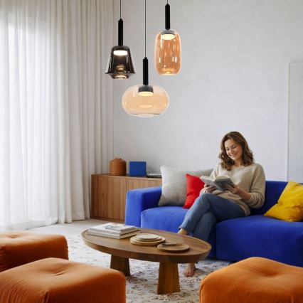 Suspension sur câble BUENO 1xGX53/9W/230V Ø 15 cm brun fumé