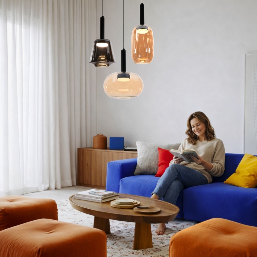Suspension sur câble BUENO 1xGX53/9W/230V Ø 15 cm brun fumé