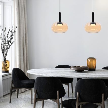 Suspension sur câble BUENO 1xGX53/9W/230V Ø 25 cm beige fumé