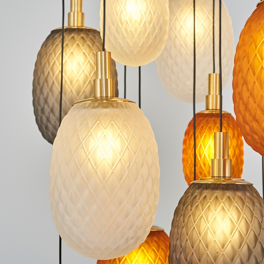 Suspension sur câble CACTUS 16xG9/5W/230V cuivré/gris/blanc