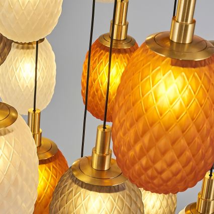 Suspension sur câble CACTUS 16xG9/5W/230V cuivré/gris/blanc