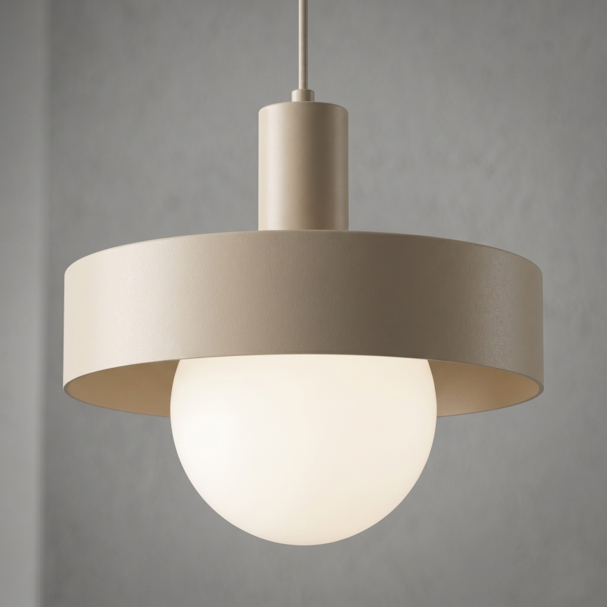 Suspension sur câble CANAN 1xE27/15W/230V Ø 29 cm beige