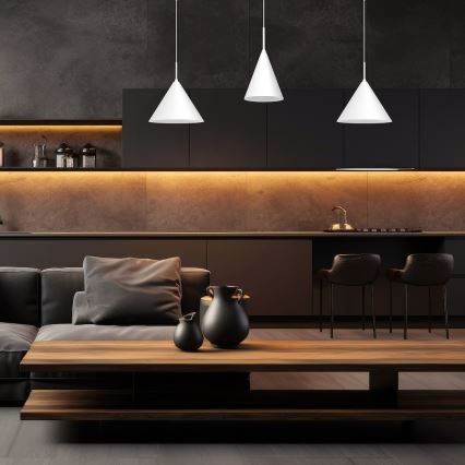 Suspension sur câble CAPITAL 1xGX53/15W/230V Ø 32 cm blanche