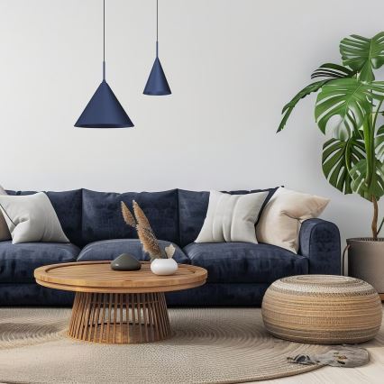 Suspension sur câble CAPITAL 1xGX53/15W/230V Ø 32 cm bleu