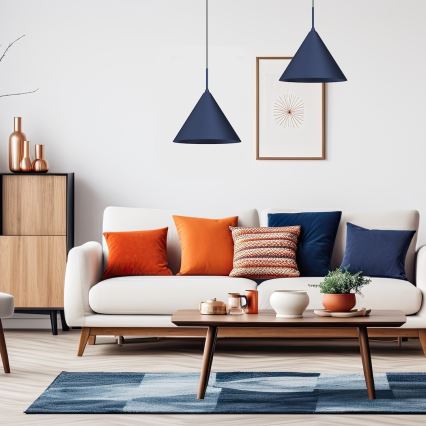 Suspension sur câble CAPITAL 1xGX53/15W/230V Ø 32 cm bleu