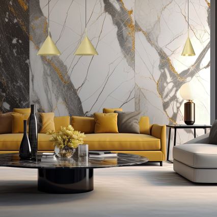 Suspension sur câble CAPITAL 1xGX53/15W/230V Ø 32 cm dorée