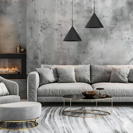 Suspension sur câble CAPITAL 1xGX53/15W/230V Ø 32 cm noire