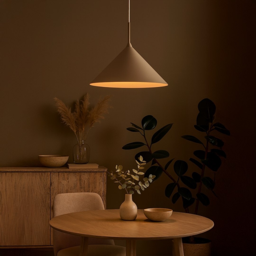 Suspension sur câble CAPITAL 1xGX53/15W/230V Ø 46 cm beige