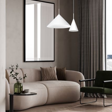 Suspension sur câble CAPITAL 1xGX53/15W/230V Ø 46 cm blanc