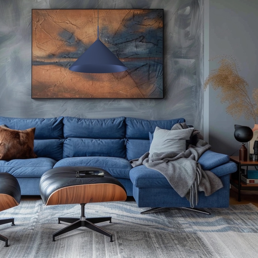 Suspension sur câble CAPITAL 1xGX53/15W/230V Ø 46 cm bleu