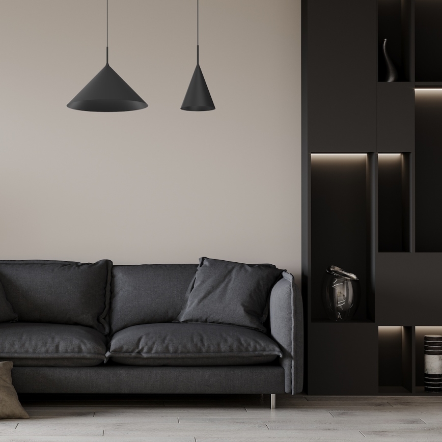 Suspension sur câble CAPITAL 1xGX53/15W/230V Ø 46 cm noire