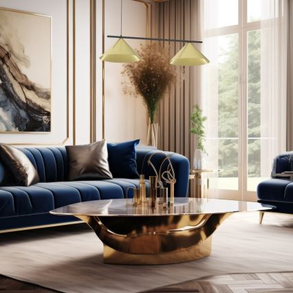 Suspension sur câble CAPITAL 2xGX53/15W/230V dorée