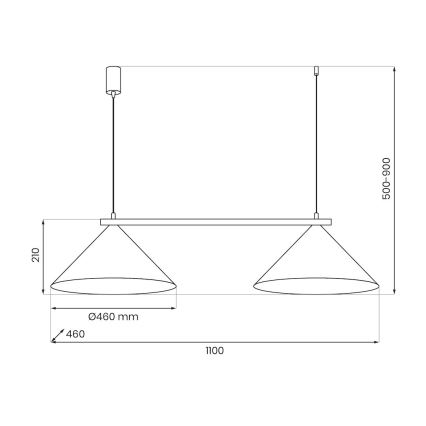Suspension sur câble CAPITAL 2xGX53/15W/230V taupe