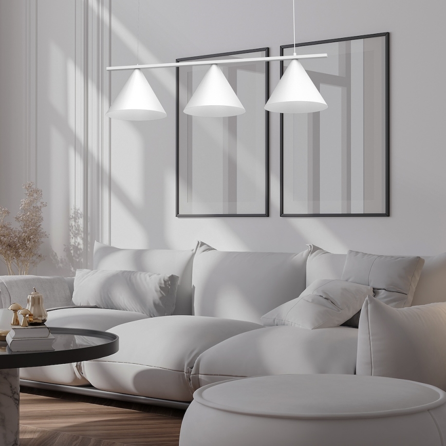 Suspension sur câble CAPITAL 3xGX53/15W/230V blanche