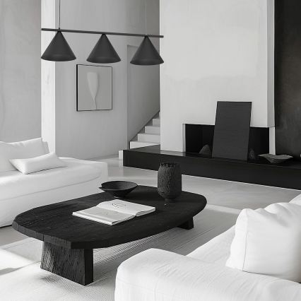 Suspension sur câble CAPITAL 3xGX53/15W/230V noire