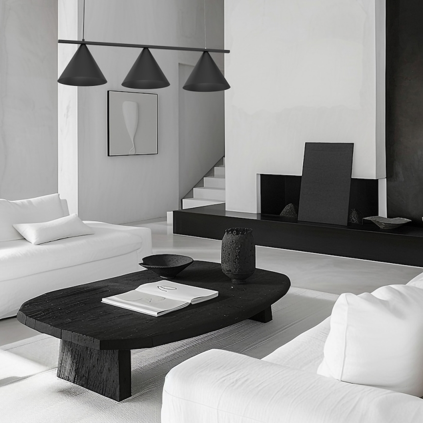 Suspension sur câble CAPITAL 3xGX53/15W/230V noire