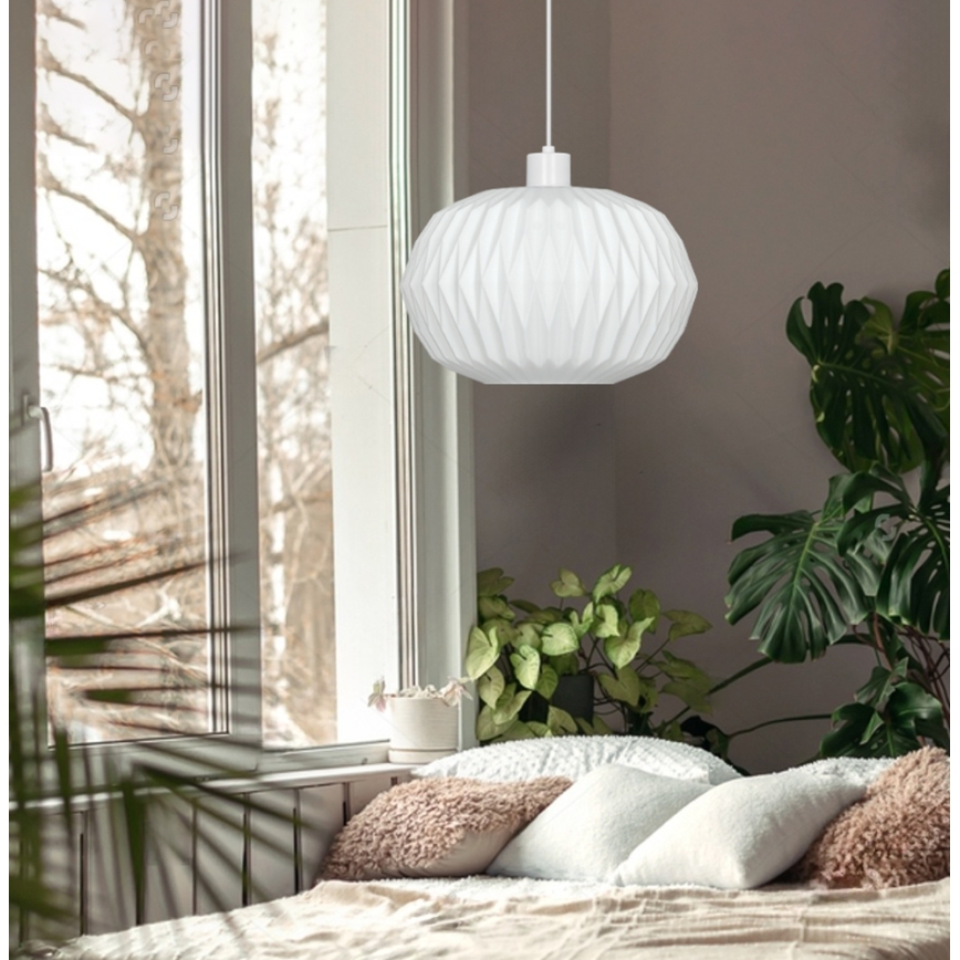 Suspension sur câble CARSON 1xE27/40W/230V blanche