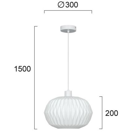 Suspension sur câble CARSON 1xE27/40W/230V blanche