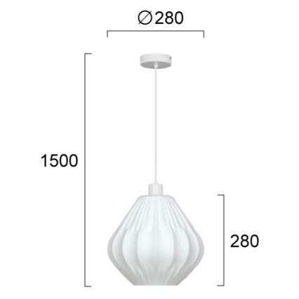 Suspension sur câble CARSON 1xE27/40W/230V blanche