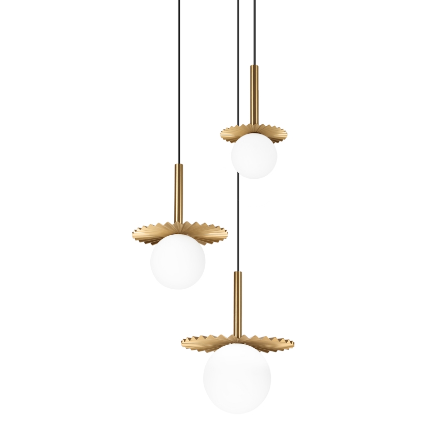 Suspension sur câble CHITA 3xG9/5W/230V dorée