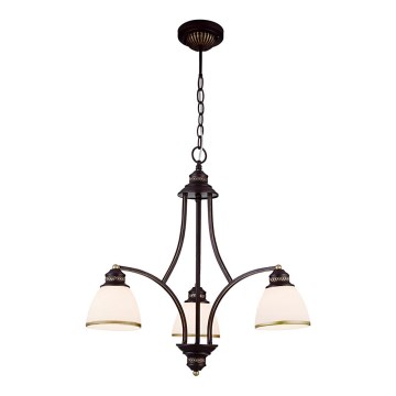 Suspension sur câble CLAIR, 3 × E27 / 60 W / 230 V, Ø 58 cm, finition bronze