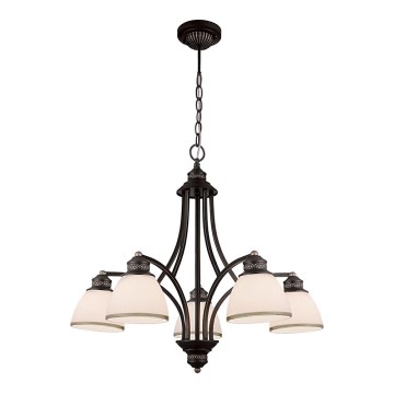 Suspension sur câble CLAIR, 5xE27/60W/230V, Ø 65 cm, finition bronze