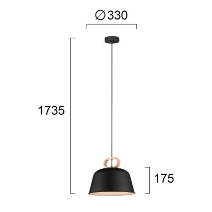 Suspension sur câble CLIP 1xE27/40W/230V noir/marron