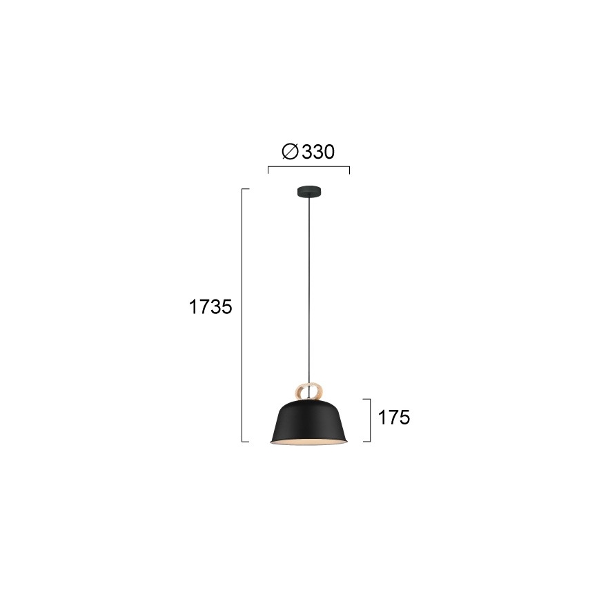 Suspension sur câble CLIP 1xE27/40W/230V noir/marron