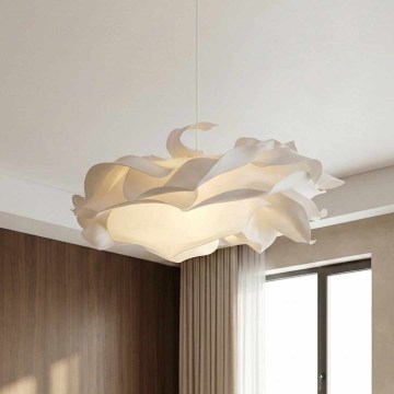 Suspension sur câble CLOUDY 1xE27/40W/230V Ø 58 cm blanche