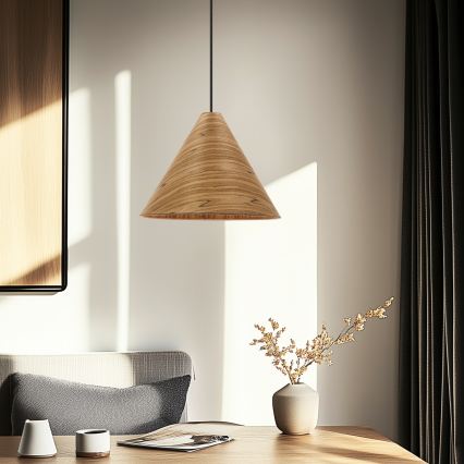 Suspension sur câble CONO 1xE27/40W/230V placage en chêne